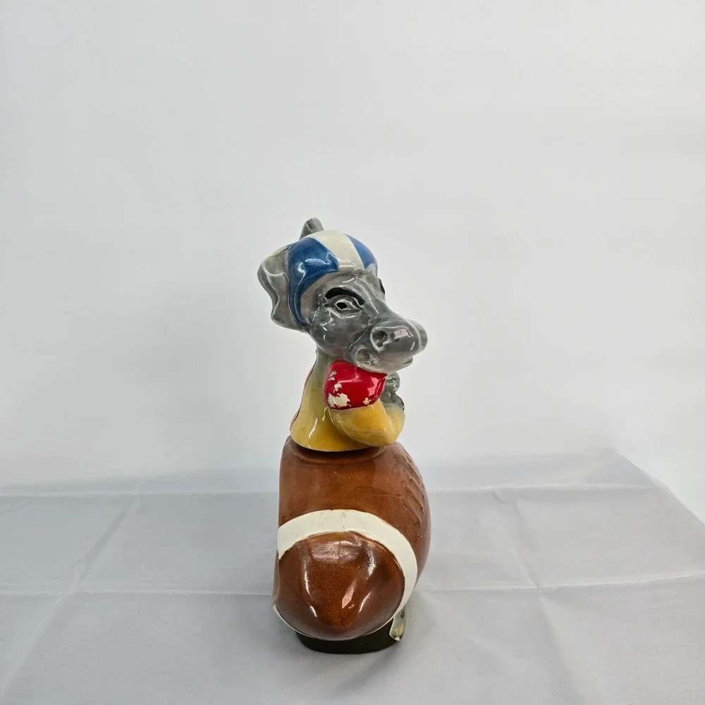 Vintage Jim Beam Democratic Donkey Football Decanter Regal China 1970s 4/5 Quart